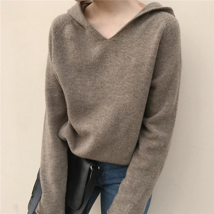 Autumn New Women's Loose Long Sleeve Solid Color Hoodie Jacket
