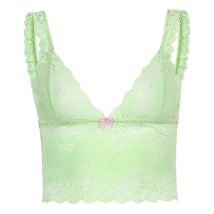 Navel-Butterfly Lace See-Through Camisole Women