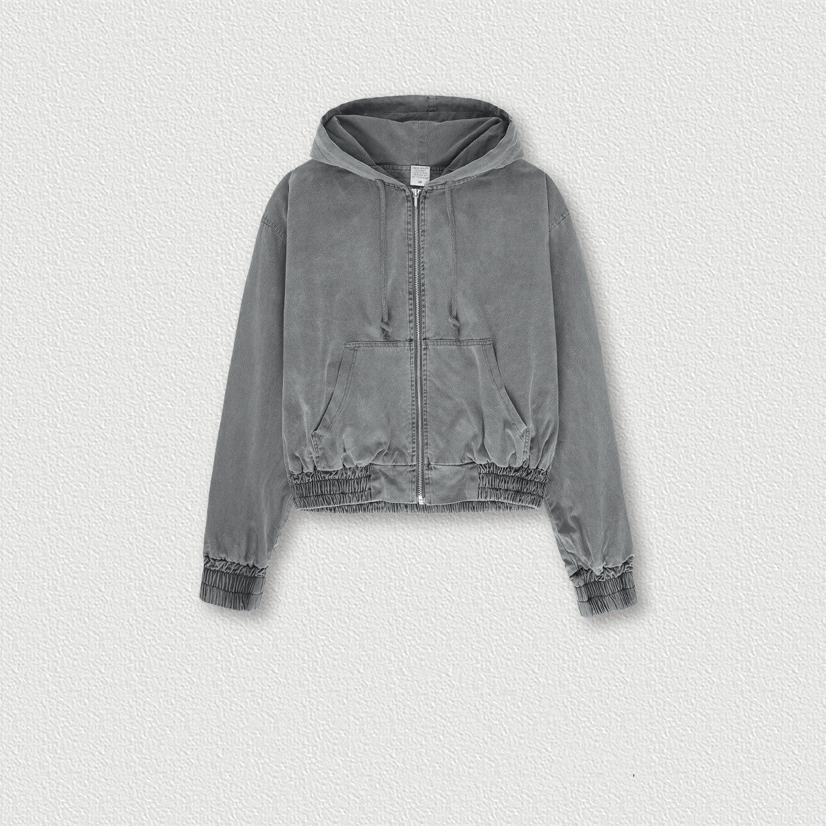 Women's Vintage Washed Distressed Zip Hoodie